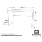 Mesa Gamer Escrivaninha 1200x600 Netmobil - Branco