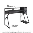 Mesa Gamer Escrivaninha 135cm 2 Gavetas Zed 4001  Preto/grafi