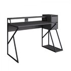 Mesa Gamer Escrivaninha 135cm 2 Gavetas Zed 4001  Preto/grafi