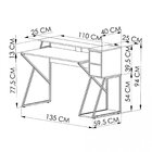 Mesa Gamer Escrivaninha 135cm 2 Gavetas Zed 4001  Preto/verme