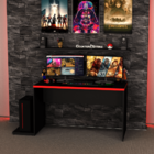 Mesa Gamer Escrivaninha 1400x600 Netmobil - Vermelho