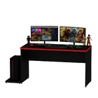 Mesa Gamer Escrivaninha 1400x600 Netmobil - Vermelho