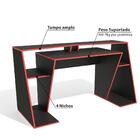 Mesa Gamer Escrivaninha 145 Cm - Preto/vermelho