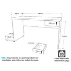 Mesa Gamer Escrivaninha 1 Gaveta 1400x600 Netmobil - Preto