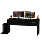 Mesa Gamer Escrivaninha 1 Gaveta 1600x600 Netmobil - Preto