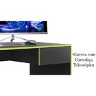 Mesa Gamer Escrivaninha 1 Gaveta Rubi Belaflex Preto Fosco/ve