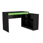 Mesa Gamer Escrivaninha 4 Nichos 180cm B24 Preto/verde