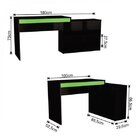 Mesa Gamer Escrivaninha 4 Nichos 180cm B24 Preto/verde
