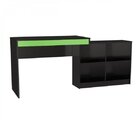 Mesa Gamer Escrivaninha 4 Nichos B24 Preto/verde