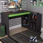 Mesa Gamer Escrivaninha 4 Nichos B24 Preto/verde