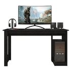 Mesa Gamer Escrivaninha Com Apoio Para Cpu 136cm Preto Preto