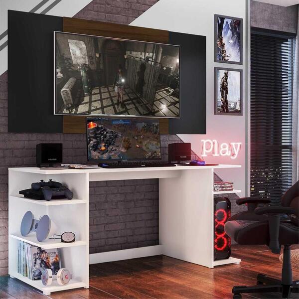 Mesa Gamer Escrivaninha Com Painel Tv 65" Guilda Multimóveis