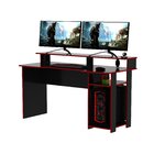 Mesa Gamer Escrivaninha Com Porta Cpu 136cm Preto E Vermelho