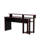Mesa Gamer Escrivaninha Com Porta Cpu 136cm Preto E Vermelho