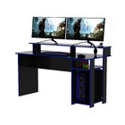 Mesa Gamer Escrivaninha Com Porta Cpu  Preto/azul