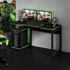 Mesa Gamer Escrivaninha Cyber 136cm Preto E Verde Preto/verde