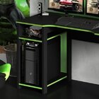 Mesa Gamer Escrivaninha Cyber 136cm Preto E Verde Preto/verde