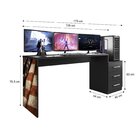 Mesa Gamer Escrivaninha Drx5000 1780000cm Espresso Móveis Pre