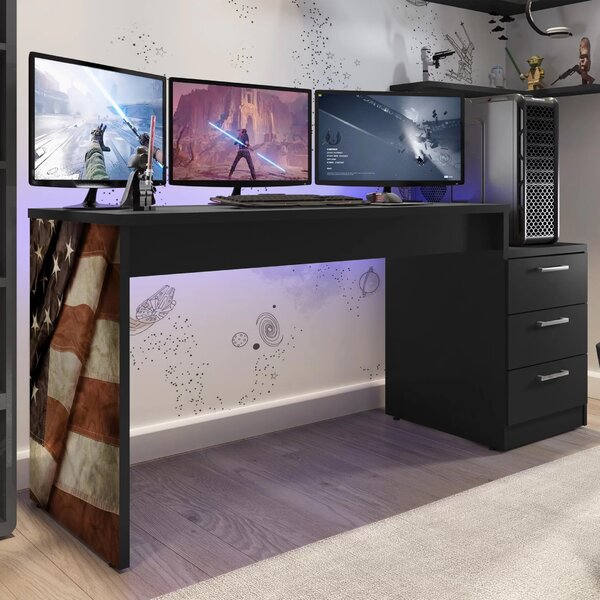 Mesa Gamer Escrivaninha Drx5000 1780000cm Espresso Móveis Pre