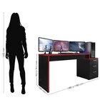 Mesa Gamer Escrivaninha Drx5000 3 Gavetas 178cm Preto Preto