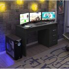 Mesa Gamer Escrivaninha Drx5000 3 Gavetas 178cm Preto Preto
