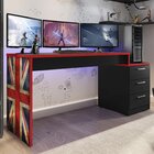 Mesa Gamer Escrivaninha Drx5000 Espresso Móveis Preto Tx/verm