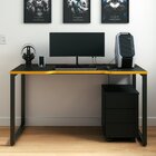 Mesa Gamer Escrivaninha Home Office 134cm Preto E Amarela Pre