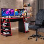 Mesa Gamer Escrivaninha Max Escritório Quarto Preto/vermelho