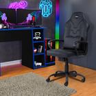 Mesa Gamer Escrivaninha Racer Preto Com Azul Com Cadeira Game