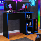 Mesa Gamer Escrivaninha Racer Preto Com Azul - Rede Móveis