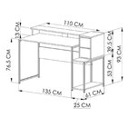 Mesa Gamer Escrivaninha Ryze 4501 135cm Placa E Ponto Preto E