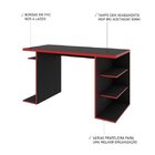 Mesa Gamer Escrivaninha Tokyo 135x60cm Yescasa Preto Ônix/ver