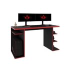 Mesa Gamer Escrivaninha Tokyo 135x60cm Yescasa Preto Ônix/ver