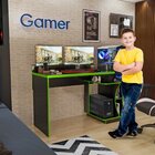 Mesa Gamer Escrivaninha Valdemóveis Preto/verde