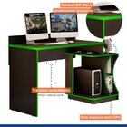 Mesa Gamer Escrivaninha Valdemóveis Preto/verde