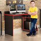 Mesa Gamer Escrivaninha Valdemóveis Preto/vermelho