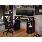 Mesa Gamer Gaia Permobili 136cm Preto Chumbo E Vermelho Preto