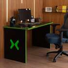 Mesa Gamer Lex Preta E Verde Com Detalhes Que Brilham No Escu