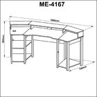 Mesa Gamer Me4167  Preto/vermelho