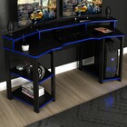 Mesa Gamer Para 2 Monitores 3 Prateleiras Preto/azul Me4167 -