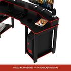 Mesa Gamer Para 2 Monitores 3 Prateleiras Preto/vermelho Me41