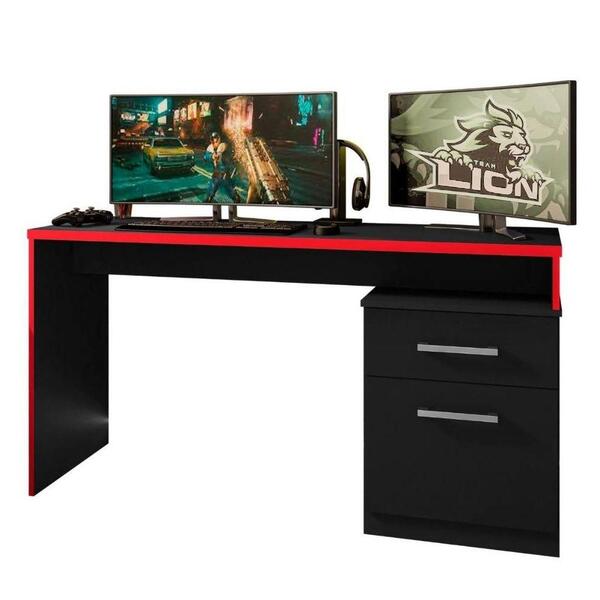 Mesa Gamer Para Computador Desk X4– Preto /vermelho - Larbelle