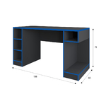Mesa Gamer Pro - Móveis Belo - Preto / Azul - Móveis Belo