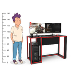 Mesa Gamer Singapura Preta E Vermelha
