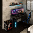 Mesa Gamer Vênus 2 Prateleiras Preto Fosco - Panorama Móveis
