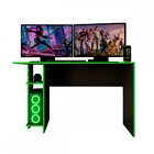 Mesa Gamer Vênus 2 Prateleiras Preto Fosco/verde - Panorama M
