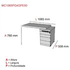 Mesa Gaveteiro 4 Gavetas Mc 1065pg4g Pe50  Nogueira Casablanc