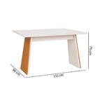 Mesa Geo 1,35m Com Pés Madeira - Castanho/off White