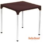 Mesa Gioia Base Aluminio - Chocolate