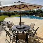 Mesa Giratória Para Jardim Área Externa Com 6 Cadeiras Tela